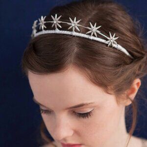 Celestial Star Tiara - Silver or Gold Wedding Headpiece - Bridal Crown